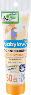 Sonnencreme Baby & Kind, ultra sensitive LSF 50+, Reisegröße babylove
