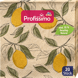Servietten "Zitrone" aus Recyclingmaterial (33x33cm) Profissimo