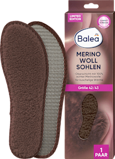 Einlegesohlen Merino Woll Sohlen Gr. 42/43 (1 Paar) Balea