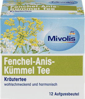 Kräutertee, Fenchel-Anis-Kümmel Tee (12 Beutel)  Mivolis