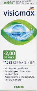 Soczewki kontaktowe jednodniowe, moc: -2,00 VISIOMAX