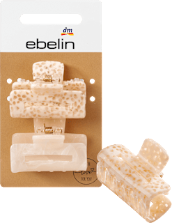 Haarklammern eckig midi creme, braun ebelin