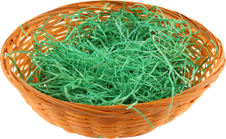 Osterkorb gefüllt mit Ostergras, rot, orange, gelb & grün Dekorieren & Einrichten