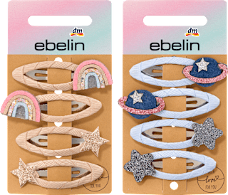 Haarclips Regenbogen/Weltraum, 4 St