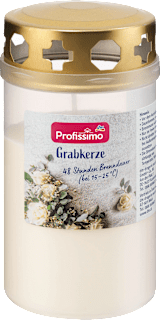 Grabkerze mit Deckel weiß Profissimo