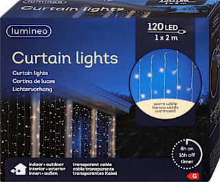 LED Lichtervorhang, warmweiß (1x2 m) Dekorieren & Einrichten