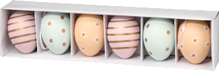 Kunststoffeier in Box mit Gold, pastellfarben (60 mm) Dekorieren & Einrichten