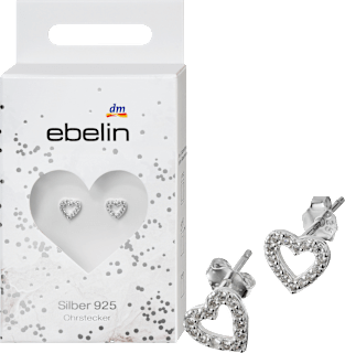 Ohrstecker 925 Silber Herzform ebelin