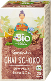 Herbatka czekoladowy czaj Podróż do Orientu, łupiny kakaowca, imbir & cynamon (20 x 2 g) dmBio