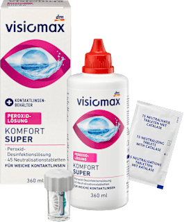Peroxidlösung Komfort Super für weiche Kontaktlinsen, mit Kontaktlinsenbehälter   VISIOMAX