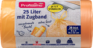 Szemeteszsák zárószalaggal, 25 literes Profissimo