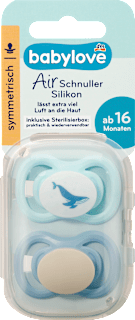 Schnuller Air Silikon symmetrisch, blau, ab 16 Monate babylove