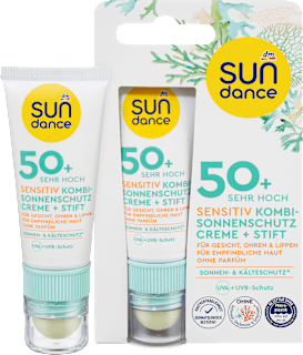 Комбинирана слънцезащита - крем и балсам за устни Sensitiv SPF 50+ sundance