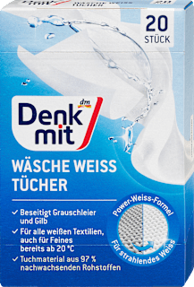 Wybielające chusteczki do prania białego Denkmit