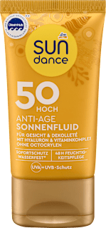 ANTI-AGE fluid za zaštitu od sunca za lice i dekolte, SPF 50 SUNDANCE