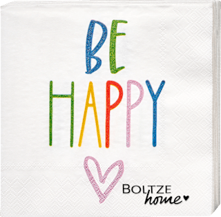 Servietten "BE HAPPY" (33x33 cm) BOLTZE