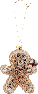 Lebkuchenmännchen aus Kunststoff, braun beglittert Dekorieren & Einrichten