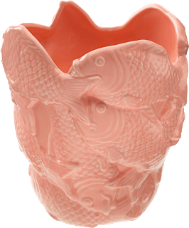 Übertopf aus Keramik "Fische", peach (22x19 cm), 1 St