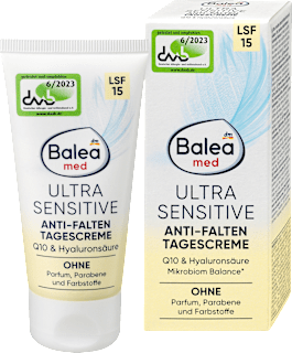 ULTRA SENSITIVE dnevna krema za lice – Q10 & hijaluronska kiselina, SPF 15 Balea med