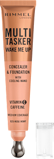 Korektor rozświetlający z masującym aplikatorem, witaminą C i niacynamidem Multi-Tasker Wake Me Up nr 025 Rose Ivory  RIMMEL LONDON