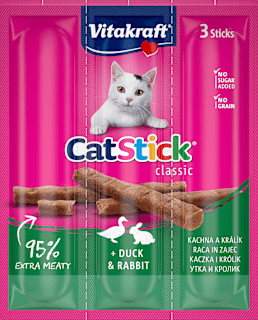Prigrizek za mačke, mini palčke z okusom race in zajca Vitakraft