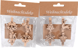 Holzklammern mit weihnachtlichen Motiven KUWOPA