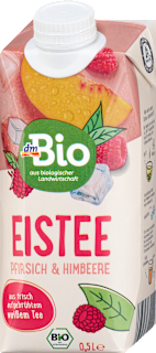 Bio ledeni čaj iz belega čaja z okusom breskve in maline dmBio