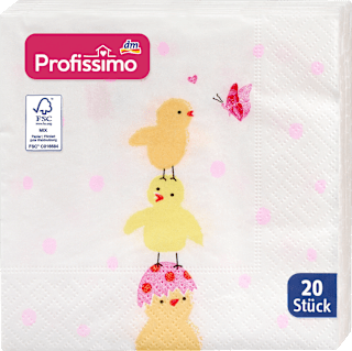 Салфетки, 3-слойни, мотив пиленца, 25 x 25 см Profissimo