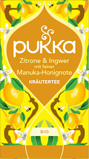 Kräutertee Zitrone & Ingwer mit feiner Manuka-Honignote pukka