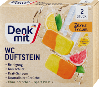 Kamen za WC šolju, limun i grejp 2x38g Denkmit