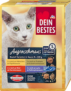 Augenschmaus kapsičky pro kočky různé druhy masa Multipack (8x100g) Dein Bestes