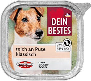 Nassfutter Hund reich an Pute klassisch Dein Bestes