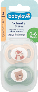 Schnuller Silikon symmetrisch 0-6 Monate sortiert babylove
