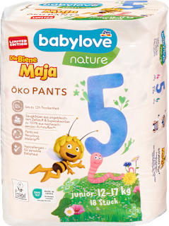 Hlačne plenice junior 5, 12-17 kg babylove nature