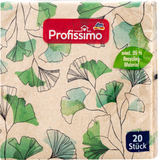 Servietten "Gingko" aus Recyclingmaterial (33x33 cm) Profissimo