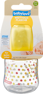 Steklenička s širokim vratom, z anatomskim cucljem proti kolikam iz silikona, 150 ml, več različic babylove