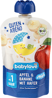 Quetschie Guten Abend Apfel-Banane-Hafer-Milch ab 1 Jahr babylove