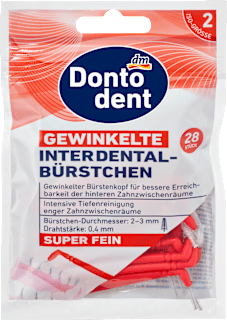 Интердентални извити четки, много фини, ISO 2 Dontodent