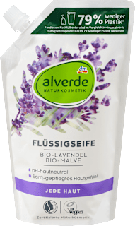 Folyékony szappan utántöltő, bio levendulával és bio mályvával alverde NATURKOSMETIK