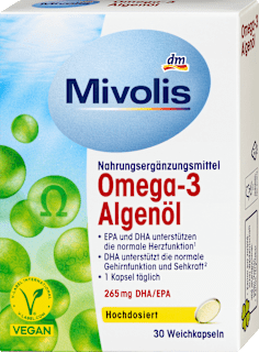 Капсули Омега-3 масло от водорасли Mivolis