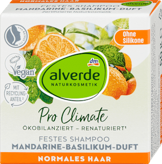 Pro Climate tuhý šampon na vlasy mandarinka a bazalka alverde NATURKOSMETIK