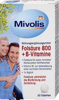 Folsäure 800 + B-Vitamine Tabletten Mivolis