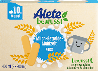 Trinkmahlzeit Milch-Getreide Keks ab dem 10. Monat Alete bewusst