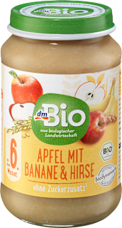 Frucht & Getreide Apfel mit Banane und Hirse ab dem 6. Monat dmBio