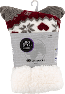Hüttensocken Trend weiß-rot, Gr. 35 - 38 (1 Paar) Legstra