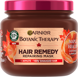 HAIR REMEDY MAPLE HEALER CASTOR OIL & MAPLE SAP REPAIRING maska za veoma oštećenu kosu GARNIER BOTANIC THERAPY