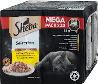 Nassfutter Katze Selection in Sauce Geflügel Variation Mega Pack Sheba