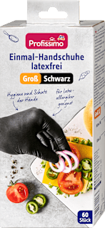 Egyszerhasználatos latexmentes kesztyű, fekete, nagyméretű Profissimo