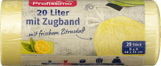 Müllbeutel 20 l mit Zugband & Zitrusduft Profissimo