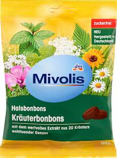Bomboane din plante aromatice pentru gat Mivolis